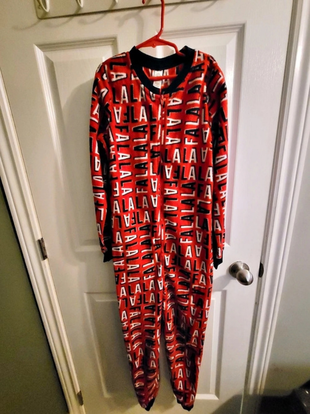 George Falala Llama Christmas Onesie Pajamas Baby Red & Black